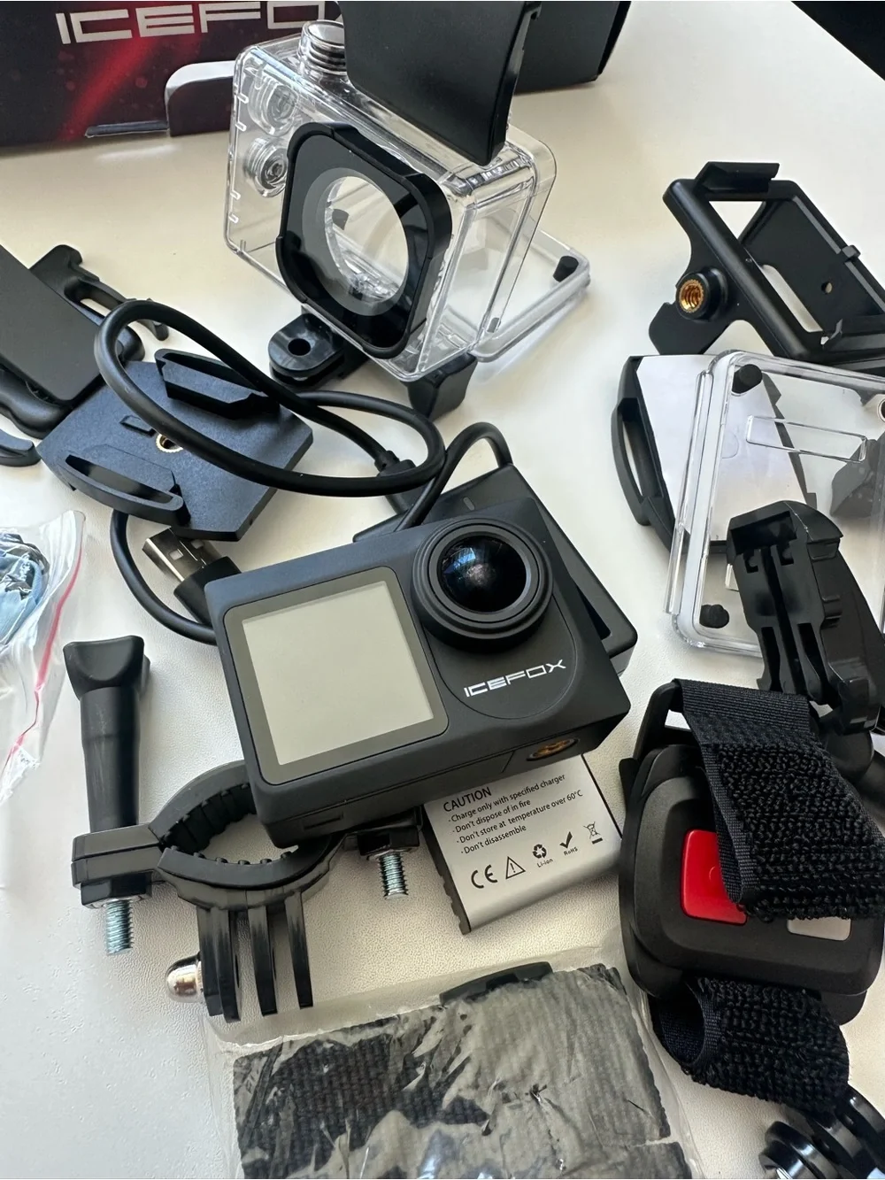 Icefox UHD 4K Action Camera - Waterproof Action Camera Black with Accessories